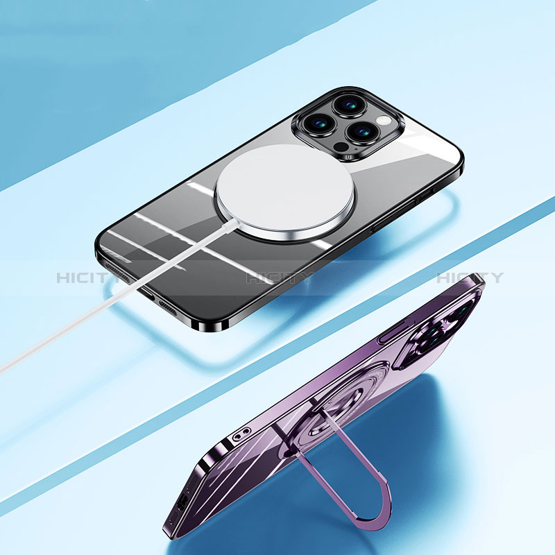 Silikon Hülle Handyhülle Ultradünn Tasche mit Mag-Safe Magnetic Magnetisch Durchsichtig Transparent AC1 für Apple iPhone 14 groß