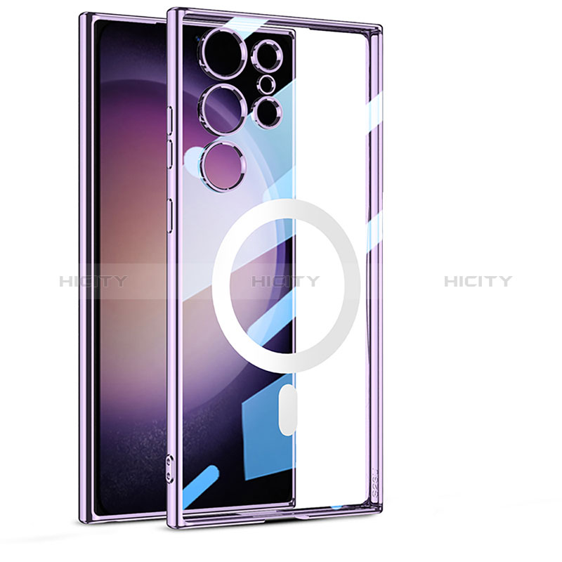 Silikon Hülle Handyhülle Ultradünn Tasche mit Mag-Safe Magnetic Magnetisch Durchsichtig Transparent AC1 für Samsung Galaxy S23 Ultra 5G