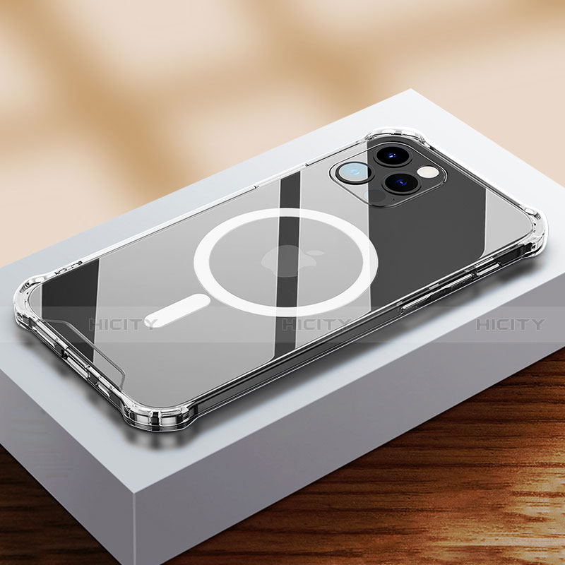 Silikon Hülle Handyhülle Ultradünn Tasche mit Mag-Safe Magnetic Magnetisch Durchsichtig Transparent für Apple iPhone 13 Pro Max Klar