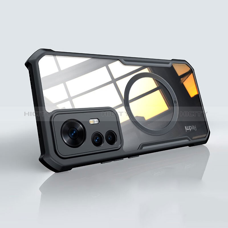 Silikon Hülle Handyhülle Ultradünn Tasche mit Mag-Safe Magnetic Magnetisch Durchsichtig Transparent für Xiaomi Mi 12T 5G Schwarz