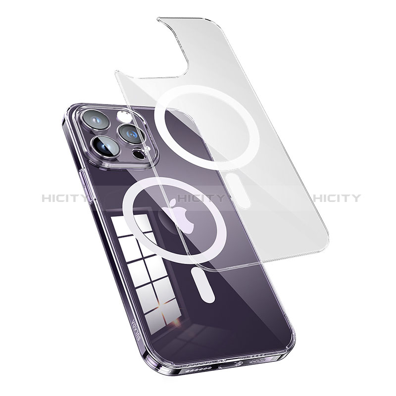 Silikon Hülle Handyhülle Ultradünn Tasche mit Mag-Safe Magnetic Magnetisch Durchsichtig Transparent LD1 für Apple iPhone 14 Plus