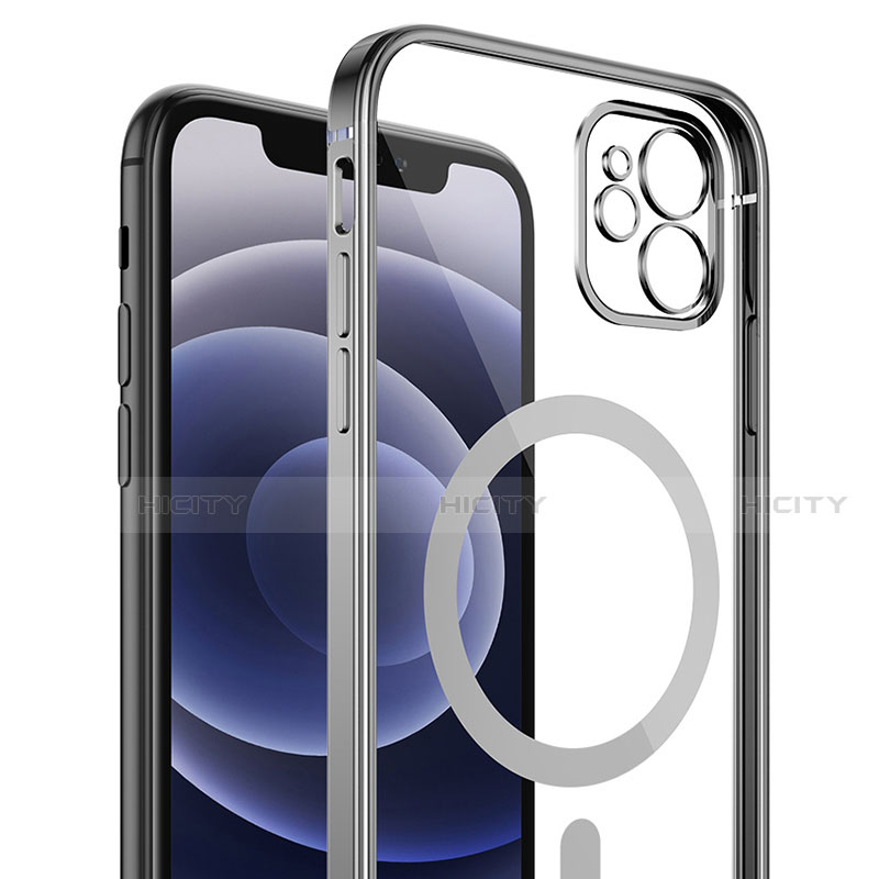 Silikon Hülle Handyhülle Ultradünn Tasche mit Mag-Safe Magnetic Magnetisch Durchsichtig Transparent M01 für Apple iPhone 12 groß