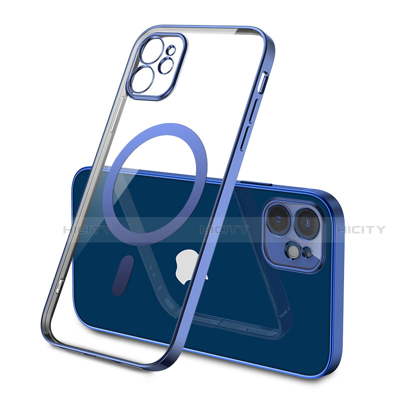 Silikon Hülle Handyhülle Ultradünn Tasche mit Mag-Safe Magnetic Magnetisch Durchsichtig Transparent M01 für Apple iPhone 12 Mini