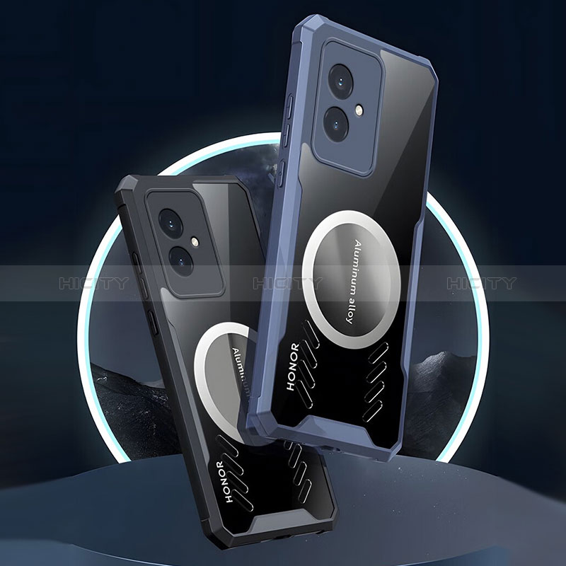 Silikon Hülle Handyhülle Ultradünn Tasche mit Mag-Safe Magnetic Magnetisch Durchsichtig Transparent P02 für Huawei Honor 100 5G