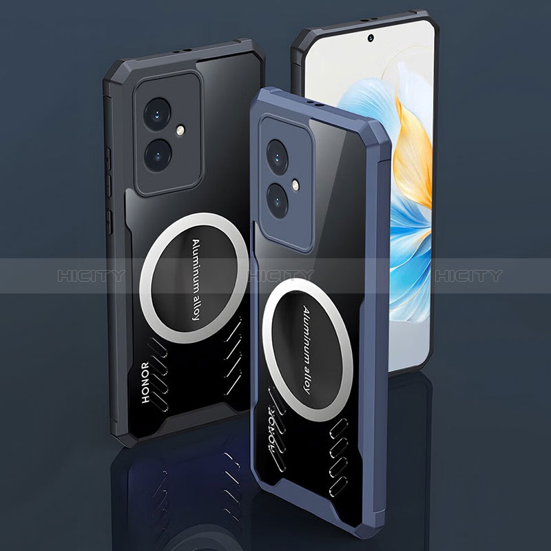 Silikon Hülle Handyhülle Ultradünn Tasche mit Mag-Safe Magnetic Magnetisch Durchsichtig Transparent P02 für Huawei Honor 100 5G