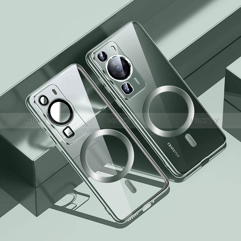 Silikon Hülle Handyhülle Ultradünn Tasche mit Mag-Safe Magnetic Magnetisch Durchsichtig Transparent S01 für Huawei P60 Pro