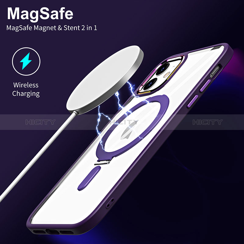 Silikon Hülle Handyhülle Ultradünn Tasche mit Mag-Safe Magnetic Magnetisch Durchsichtig Transparent SD1 für Apple iPhone 12