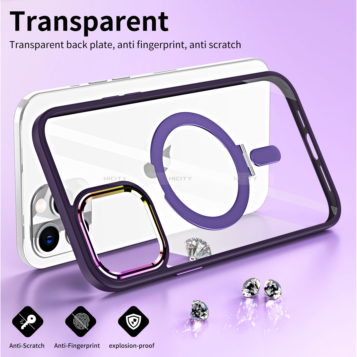 Silikon Hülle Handyhülle Ultradünn Tasche mit Mag-Safe Magnetic Magnetisch Durchsichtig Transparent SD1 für Apple iPhone 12 Pro