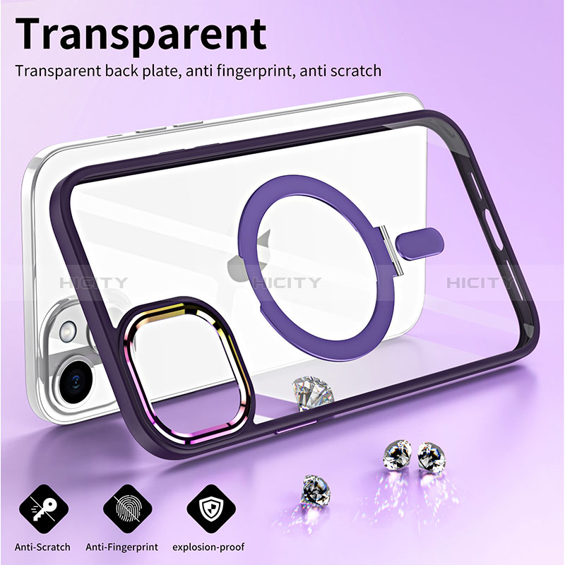 Silikon Hülle Handyhülle Ultradünn Tasche mit Mag-Safe Magnetic Magnetisch Durchsichtig Transparent SD1 für Apple iPhone 13 groß