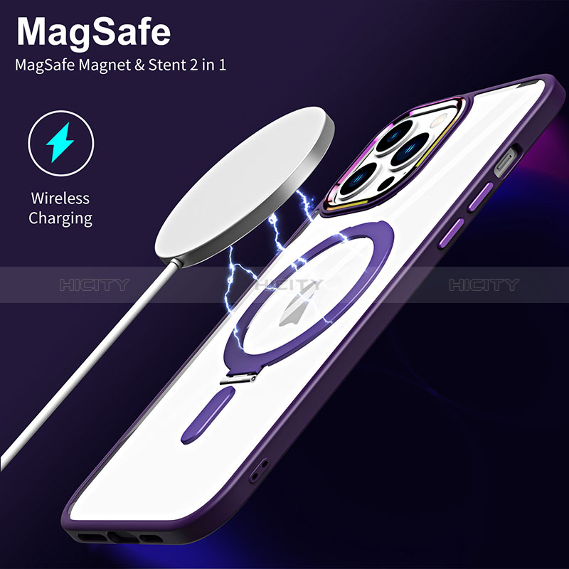 Silikon Hülle Handyhülle Ultradünn Tasche mit Mag-Safe Magnetic Magnetisch Durchsichtig Transparent SD1 für Apple iPhone 13 Pro