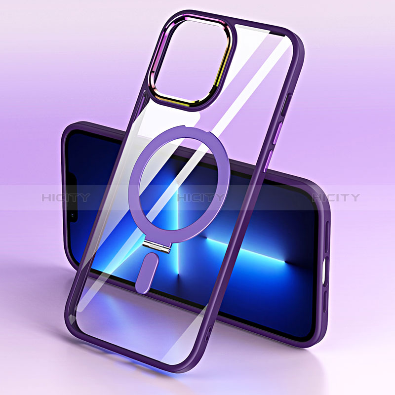 Silikon Hülle Handyhülle Ultradünn Tasche mit Mag-Safe Magnetic Magnetisch Durchsichtig Transparent SD1 für Apple iPhone 13 Pro Max groß
