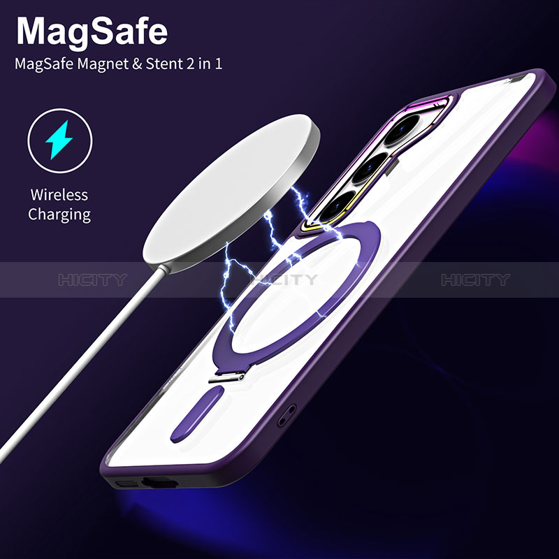 Silikon Hülle Handyhülle Ultradünn Tasche mit Mag-Safe Magnetic Magnetisch Durchsichtig Transparent SD1 für Samsung Galaxy S21 Plus 5G