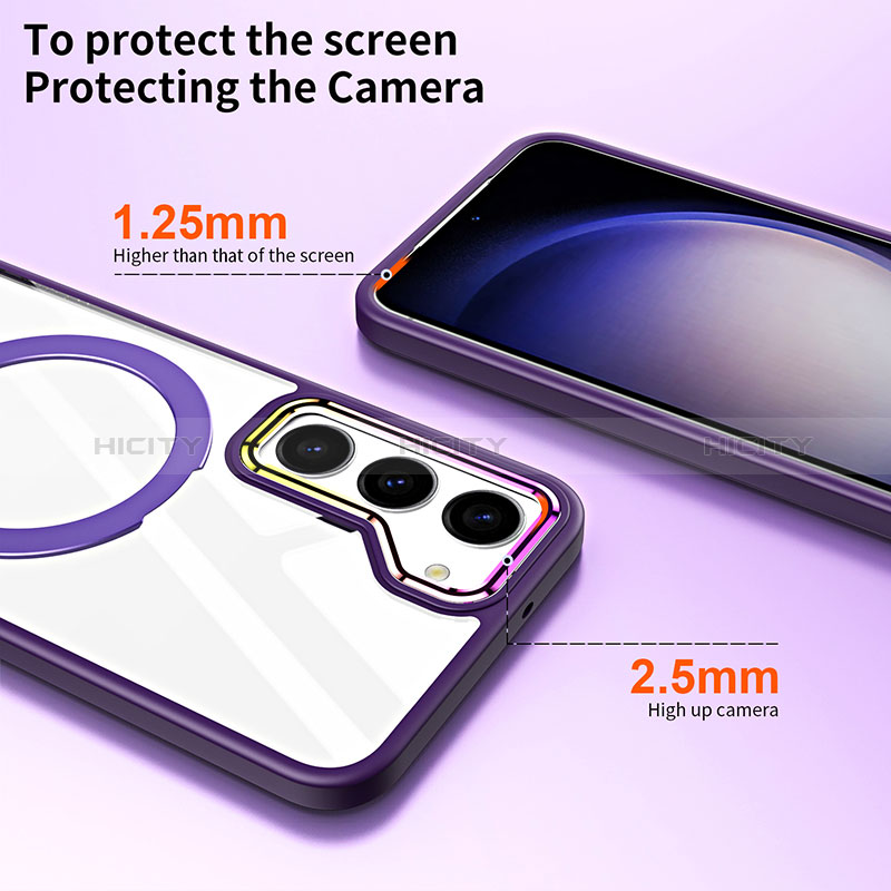 Silikon Hülle Handyhülle Ultradünn Tasche mit Mag-Safe Magnetic Magnetisch Durchsichtig Transparent SD1 für Samsung Galaxy S23 Plus 5G