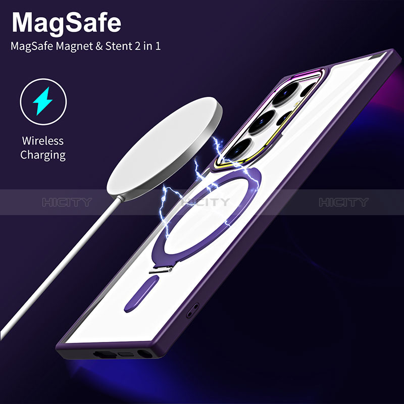 Silikon Hülle Handyhülle Ultradünn Tasche mit Mag-Safe Magnetic Magnetisch Durchsichtig Transparent SD1 für Samsung Galaxy S23 Ultra 5G