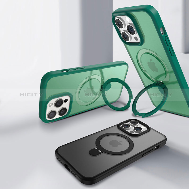 Silikon Hülle Handyhülle Ultradünn Tasche mit Mag-Safe Magnetic Magnetisch Durchsichtig Transparent T02 für Apple iPhone 14 Pro Max
