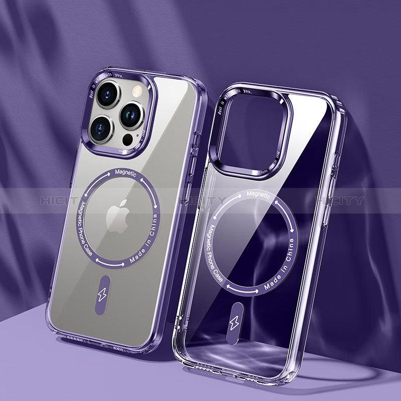 Silikon Hülle Handyhülle Ultradünn Tasche mit Mag-Safe Magnetic Magnetisch Durchsichtig Transparent TB1 für Apple iPhone 13 Pro Max