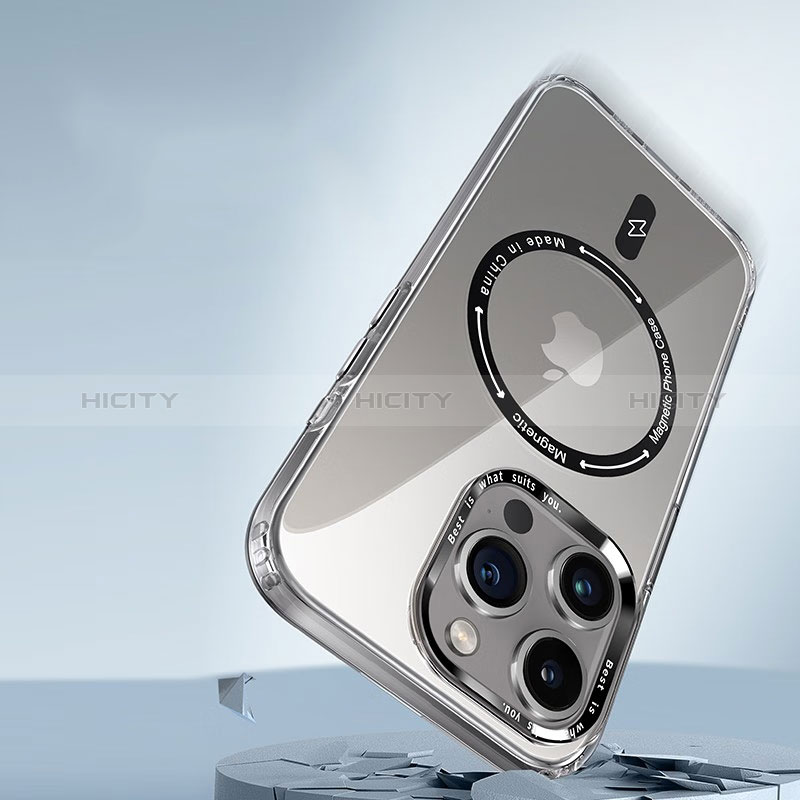Silikon Hülle Handyhülle Ultradünn Tasche mit Mag-Safe Magnetic Magnetisch Durchsichtig Transparent TB1 für Apple iPhone 13 Pro Max