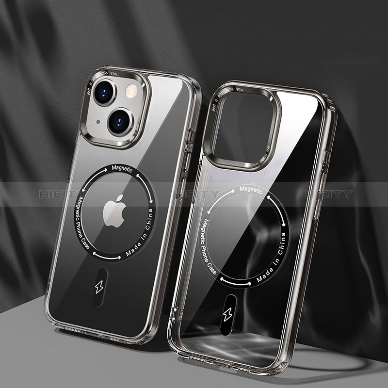 Silikon Hülle Handyhülle Ultradünn Tasche mit Mag-Safe Magnetic Magnetisch Durchsichtig Transparent TB1 für Apple iPhone 14