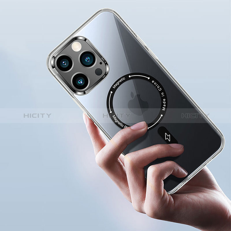 Silikon Hülle Handyhülle Ultradünn Tasche mit Mag-Safe Magnetic Magnetisch Durchsichtig Transparent TB1 für Apple iPhone 14 Pro Max
