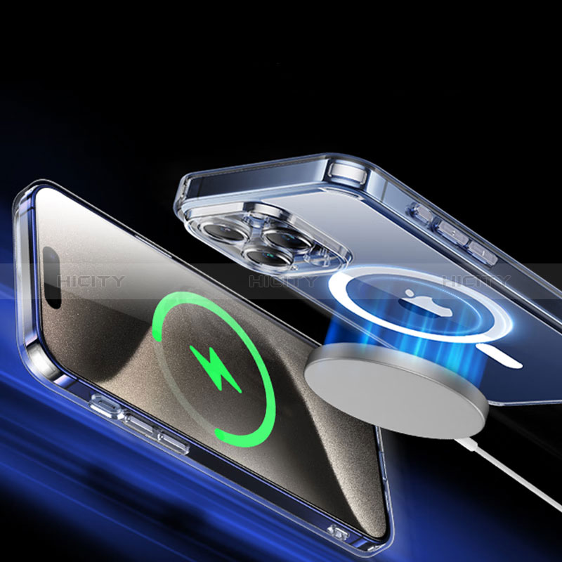 Silikon Hülle Handyhülle Ultradünn Tasche mit Mag-Safe Magnetic Magnetisch Durchsichtig Transparent XD4 für Apple iPhone 13 Pro Max Klar groß