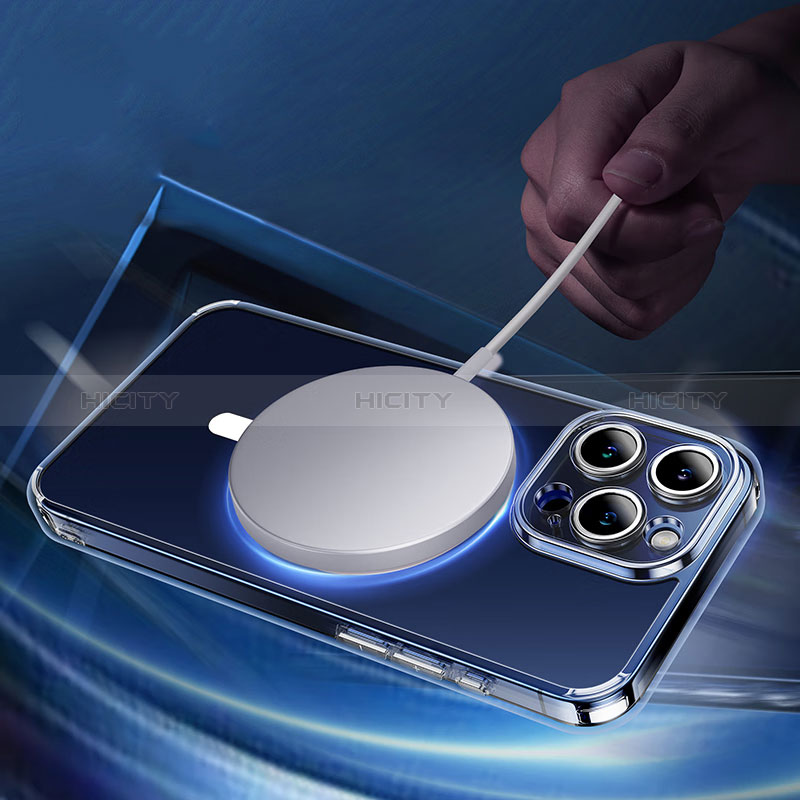 Silikon Hülle Handyhülle Ultradünn Tasche mit Mag-Safe Magnetic Magnetisch Durchsichtig Transparent XD4 für Apple iPhone 13 Pro Max Klar