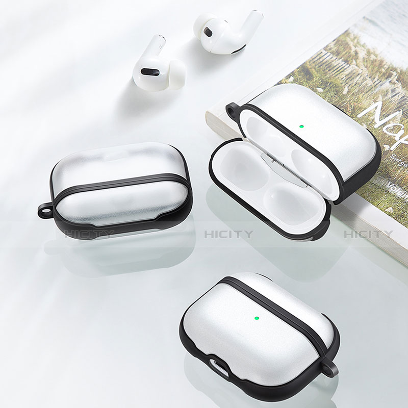 Silikon Hülle Handyhülle und Kunststoff Schutzhülle Hartschalen Tasche für Apple AirPods Pro Schwarz groß