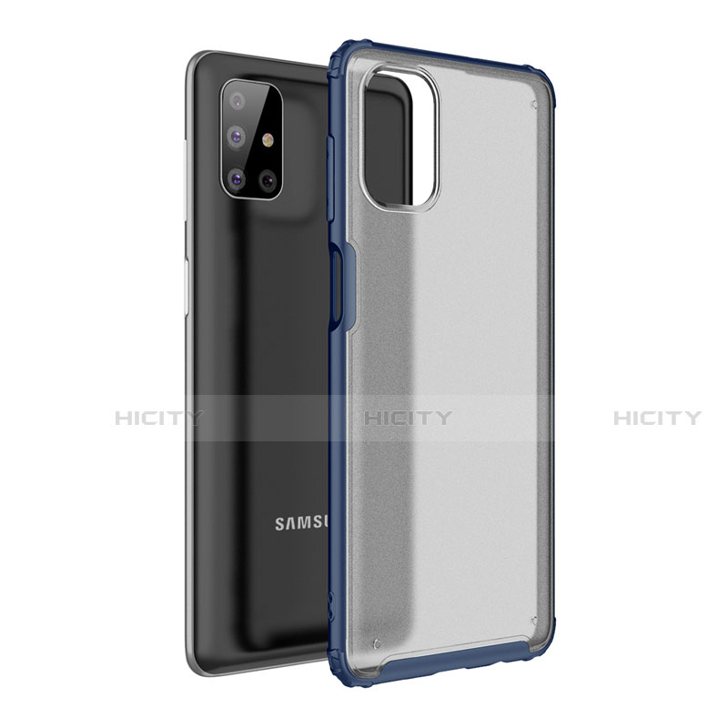 Silikon Hülle Handyhülle und Kunststoff Schutzhülle Hartschalen Tasche für Samsung Galaxy M51 Blau Plus