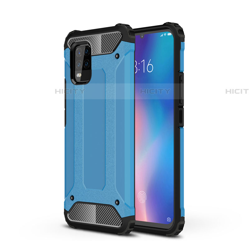 Silikon Hülle Handyhülle und Kunststoff Schutzhülle Hartschalen Tasche für Xiaomi Mi 10 Lite Hellblau Plus