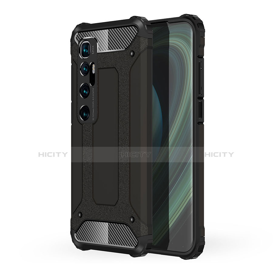 Silikon Hülle Handyhülle und Kunststoff Schutzhülle Hartschalen Tasche für Xiaomi Mi 10 Ultra Schwarz