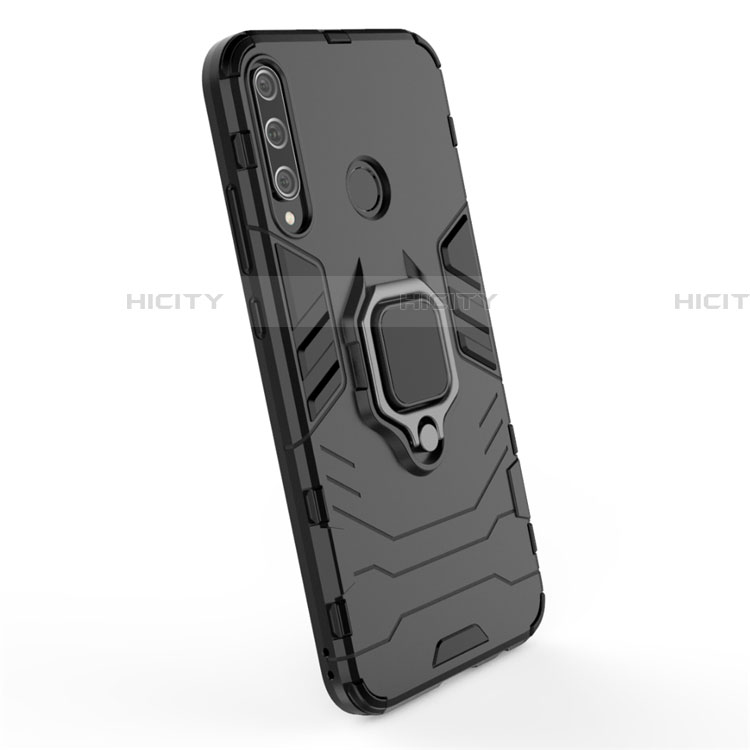 Silikon Hülle Handyhülle und Kunststoff Schutzhülle Hartschalen Tasche mit Magnetisch Fingerring Ständer für Huawei Y7p groß