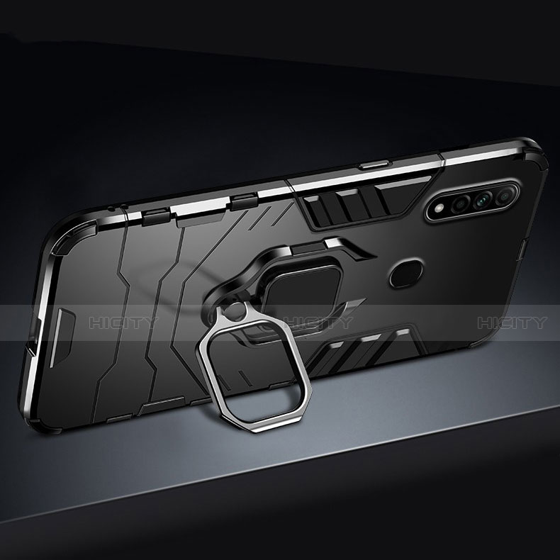 Silikon Hülle Handyhülle und Kunststoff Schutzhülle Hartschalen Tasche mit Magnetisch Fingerring Ständer für Oppo A31 groß