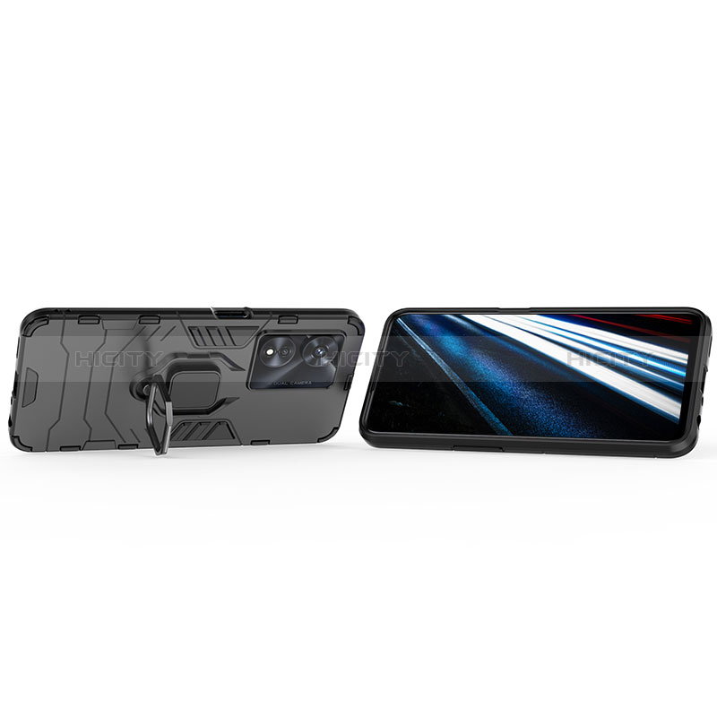Silikon Hülle Handyhülle und Kunststoff Schutzhülle Hartschalen Tasche mit Magnetisch Fingerring Ständer für Oppo A58 4G