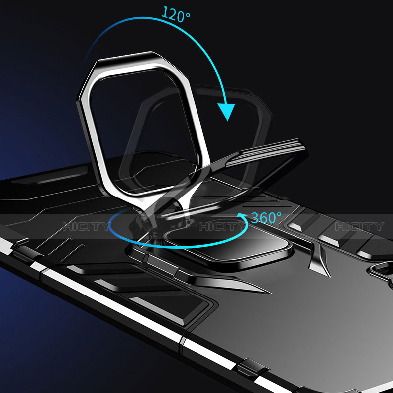 Silikon Hülle Handyhülle und Kunststoff Schutzhülle Hartschalen Tasche mit Magnetisch Fingerring Ständer für Samsung Galaxy A41