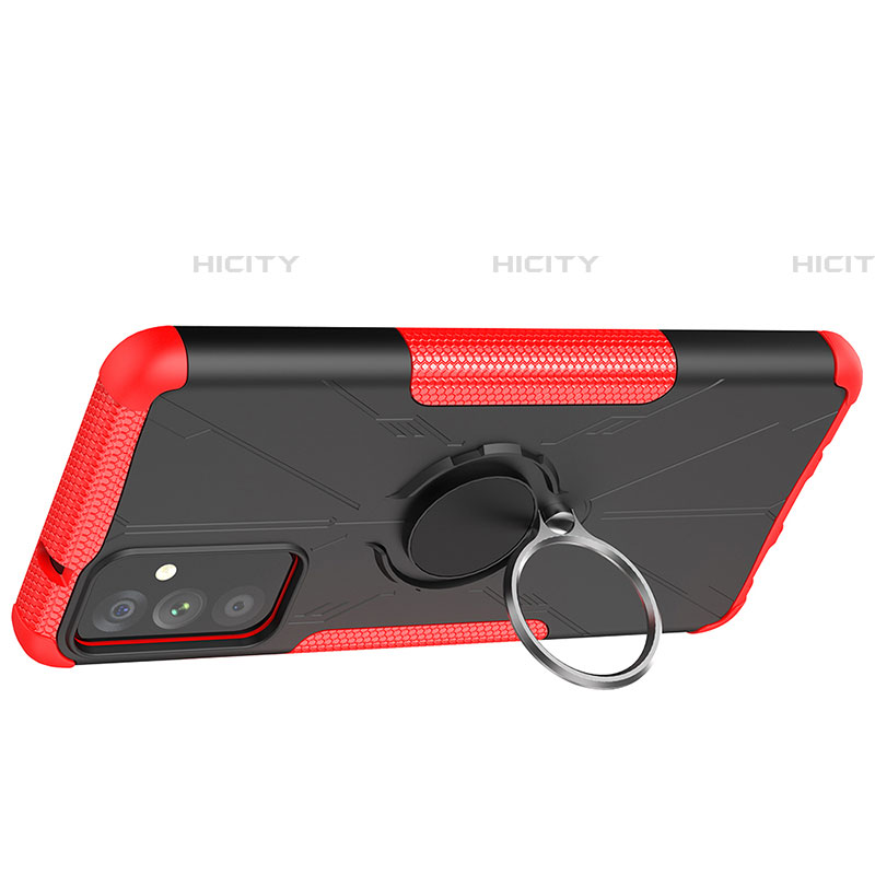 Silikon Hülle Handyhülle und Kunststoff Schutzhülle Hartschalen Tasche mit Magnetisch Fingerring Ständer J01X für Samsung Galaxy A25 5G