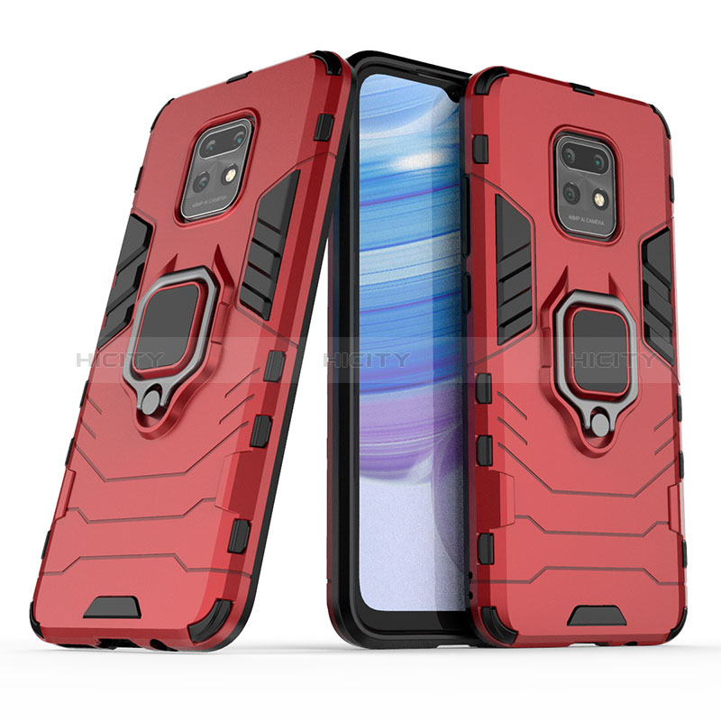 Silikon Hülle Handyhülle und Kunststoff Schutzhülle Hartschalen Tasche mit Magnetisch Fingerring Ständer KC1 für Xiaomi Redmi 10X 5G