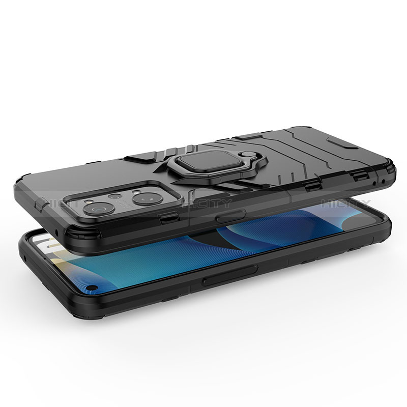 Silikon Hülle Handyhülle und Kunststoff Schutzhülle Hartschalen Tasche mit Magnetisch Fingerring Ständer KC2 für Realme GT Neo 3T 5G