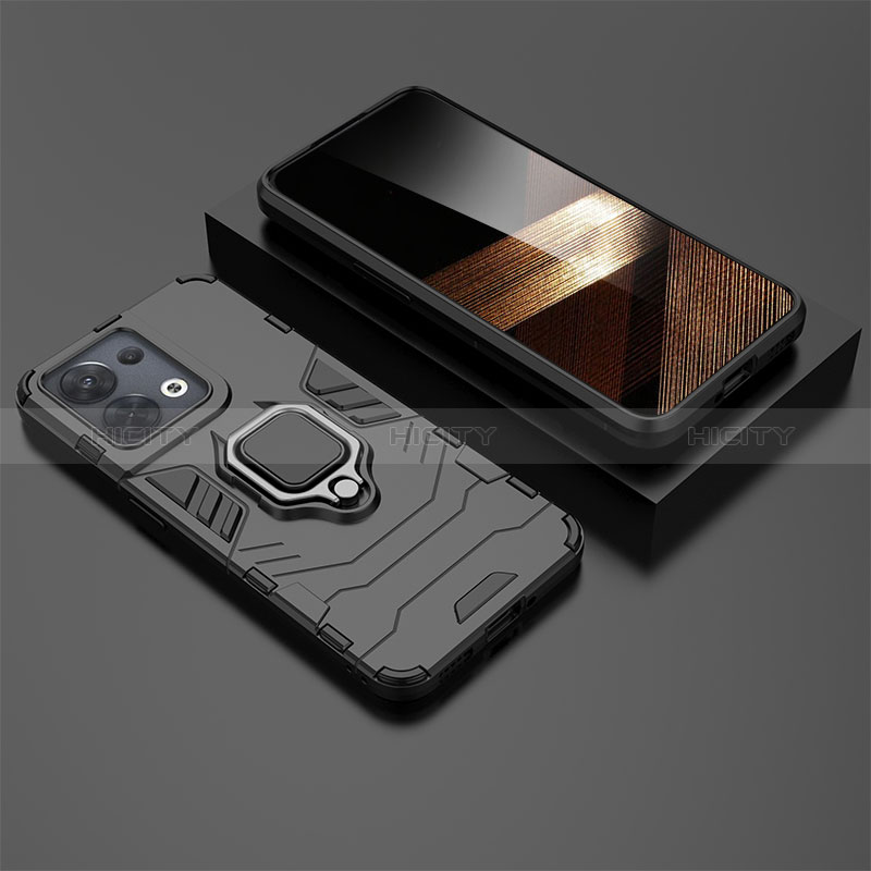 Silikon Hülle Handyhülle und Kunststoff Schutzhülle Hartschalen Tasche mit Magnetisch Fingerring Ständer KC2 für Xiaomi Redmi Note 13 Pro 5G