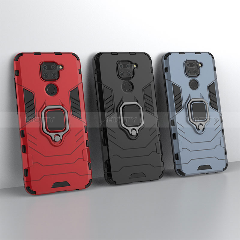 Silikon Hülle Handyhülle und Kunststoff Schutzhülle Hartschalen Tasche mit Magnetisch Fingerring Ständer KC2 für Xiaomi Redmi Note 9
