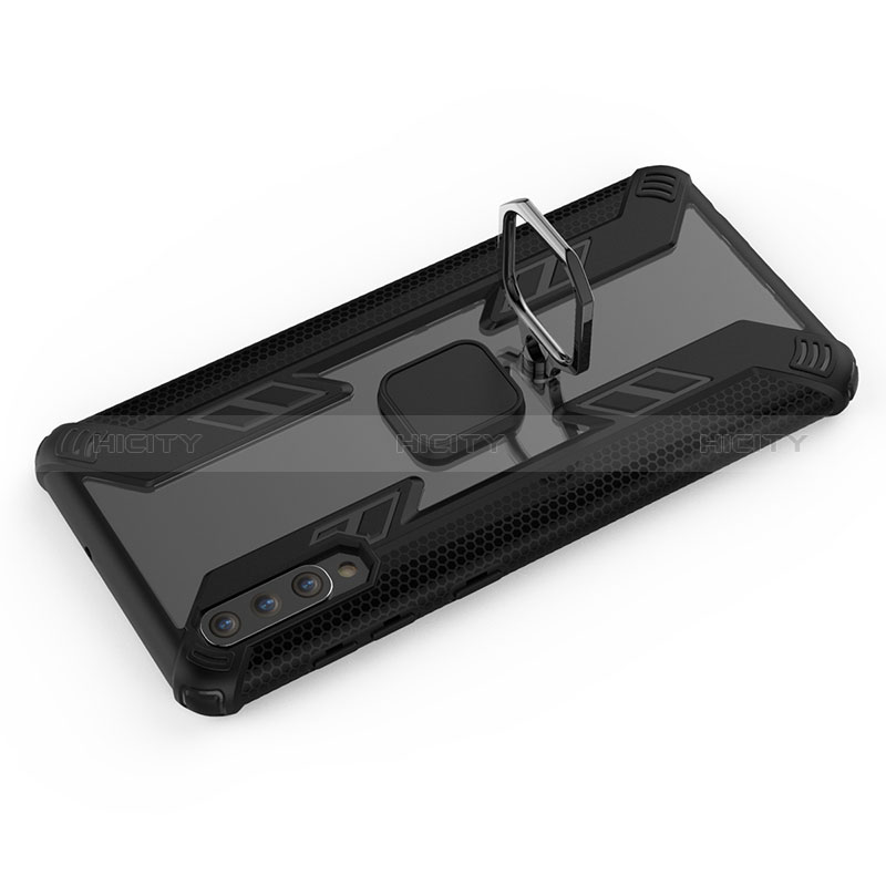 Silikon Hülle Handyhülle und Kunststoff Schutzhülle Hartschalen Tasche mit Magnetisch Fingerring Ständer KC3 für Samsung Galaxy A50