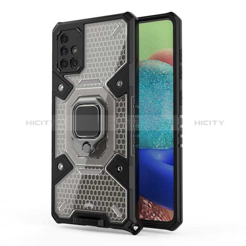 Silikon Hülle Handyhülle und Kunststoff Schutzhülle Hartschalen Tasche mit Magnetisch Fingerring Ständer KC4 für Samsung Galaxy A71 4G A715