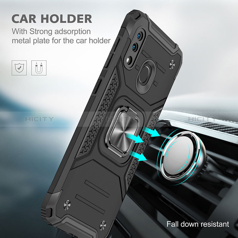 Silikon Hülle Handyhülle und Kunststoff Schutzhülle Hartschalen Tasche mit Magnetisch Fingerring Ständer MQ1 für Samsung Galaxy M10S