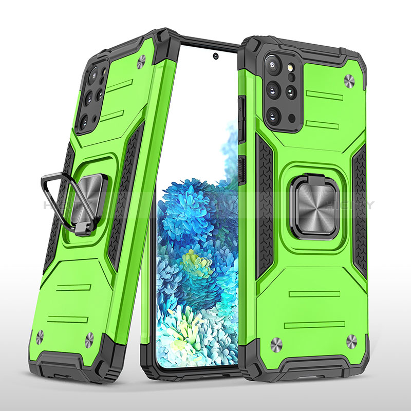 Silikon Hülle Handyhülle und Kunststoff Schutzhülle Hartschalen Tasche mit Magnetisch Fingerring Ständer MQ1 für Samsung Galaxy S20 Plus
