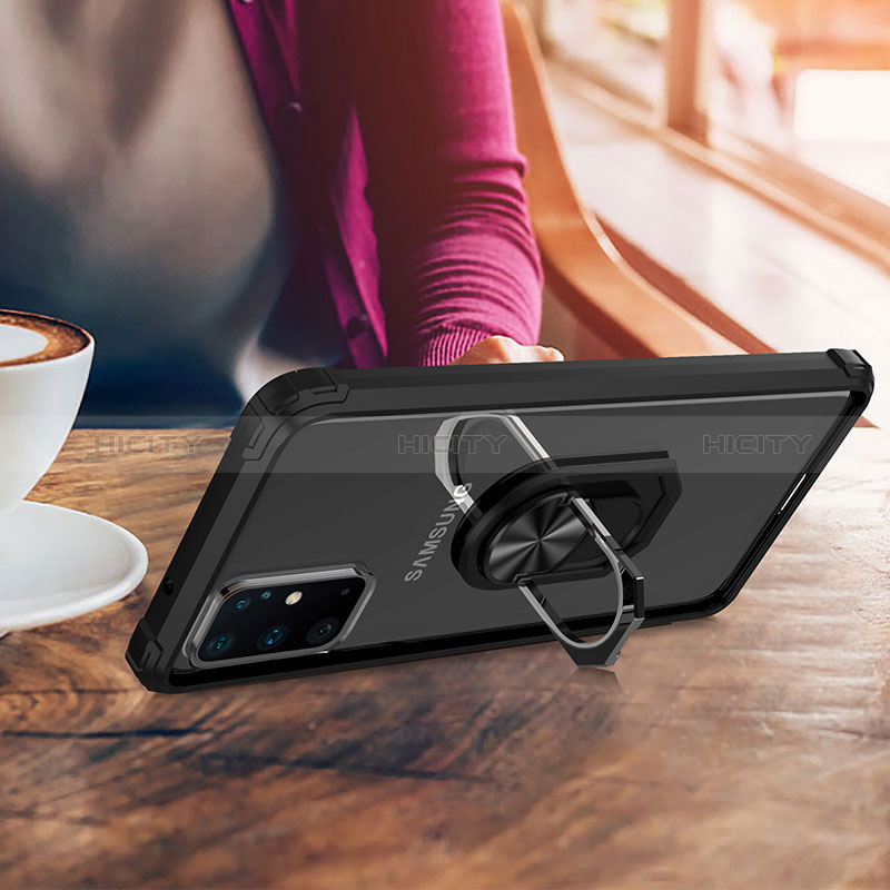 Silikon Hülle Handyhülle und Kunststoff Schutzhülle Hartschalen Tasche mit Magnetisch Fingerring Ständer MQ2 für Samsung Galaxy S20 Plus 5G groß