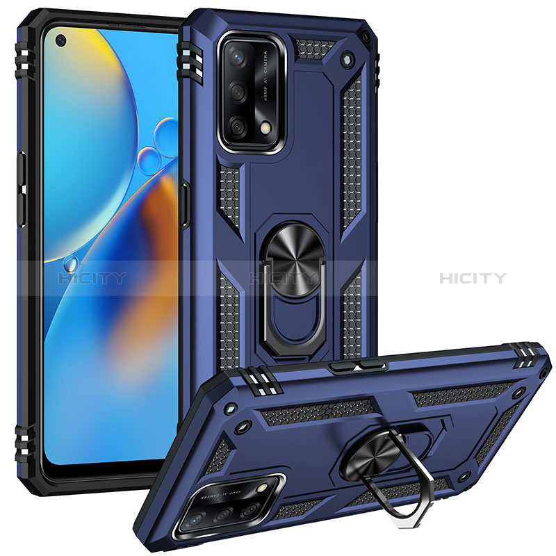Silikon Hülle Handyhülle und Kunststoff Schutzhülle Hartschalen Tasche mit Magnetisch Fingerring Ständer MQ3 für Oppo F19s