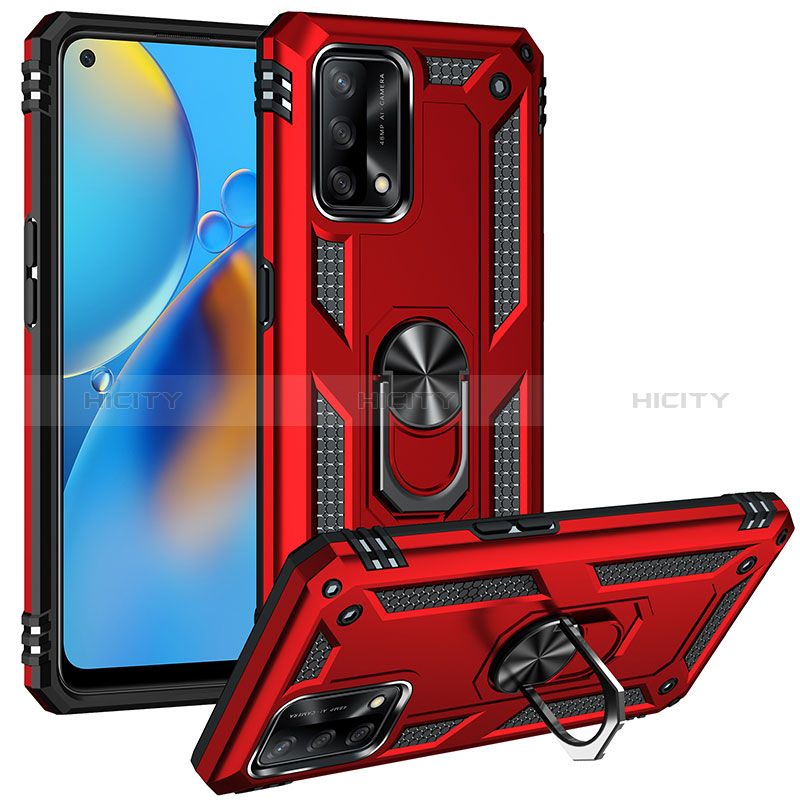 Silikon Hülle Handyhülle und Kunststoff Schutzhülle Hartschalen Tasche mit Magnetisch Fingerring Ständer MQ3 für Oppo F19s