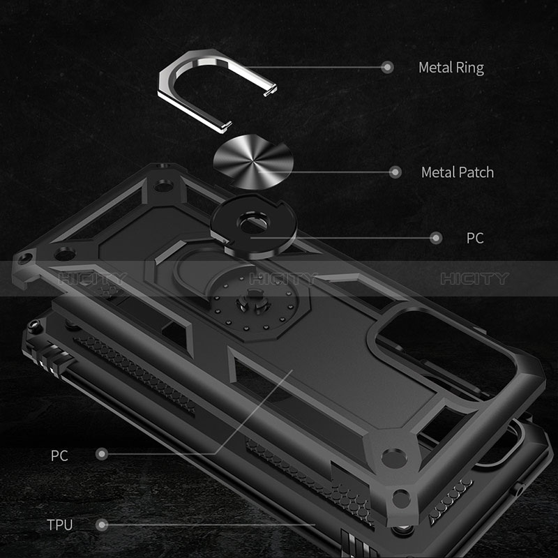 Silikon Hülle Handyhülle und Kunststoff Schutzhülle Hartschalen Tasche mit Magnetisch Fingerring Ständer MQ3 für Samsung Galaxy S20 FE (2022) 5G