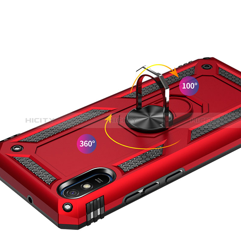 Silikon Hülle Handyhülle und Kunststoff Schutzhülle Hartschalen Tasche mit Magnetisch Fingerring Ständer MQ3 für Xiaomi Redmi 9AT