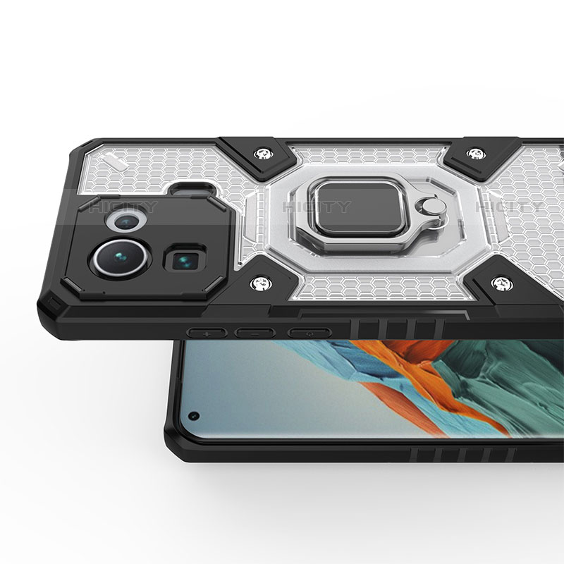 Silikon Hülle Handyhülle und Kunststoff Schutzhülle Hartschalen Tasche mit Magnetisch Fingerring Ständer S01 für Xiaomi Mi 11 Pro 5G