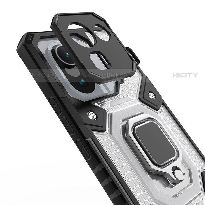 Silikon Hülle Handyhülle und Kunststoff Schutzhülle Hartschalen Tasche mit Magnetisch Fingerring Ständer S01 für Xiaomi Mi 11 Pro 5G