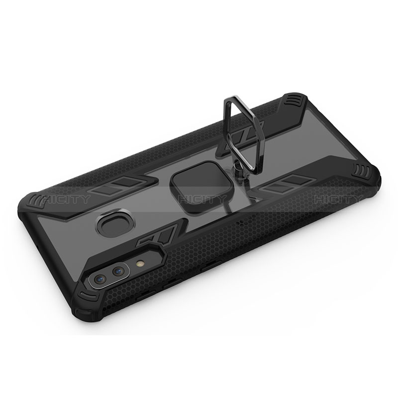 Silikon Hülle Handyhülle und Kunststoff Schutzhülle Hartschalen Tasche mit Magnetisch Fingerring Ständer S03 für Samsung Galaxy M10S